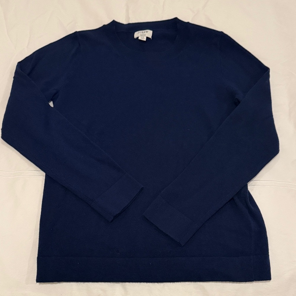 J Crew Teddie Navy Blue Sweater